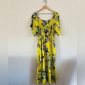 Soft Surroundings Yellow Floral Maxi Dress